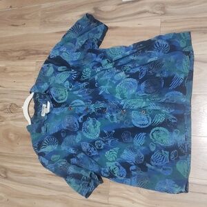 Nomadic Traders Blue and Green Patterned Shirt Jacket